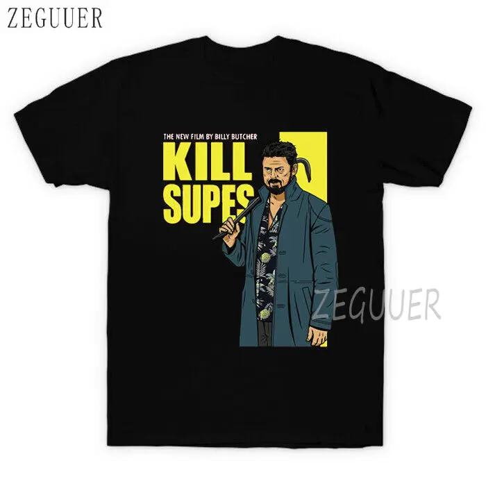 Fantje X Kill Bill Plakat Billy Mesar Ubiti Supes Sedmih Estetske Tumblr T-shirt Modne blagovne Znamke Krog Vratu Priložnostne T-shirt