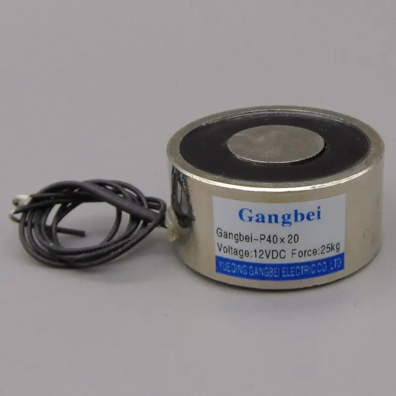 Gangbei-4020 Holding Električni Magnet , Dviganje 25 KG 250N Magnetni Elektromagnet 24 v enosmerne napetosti 12VDC