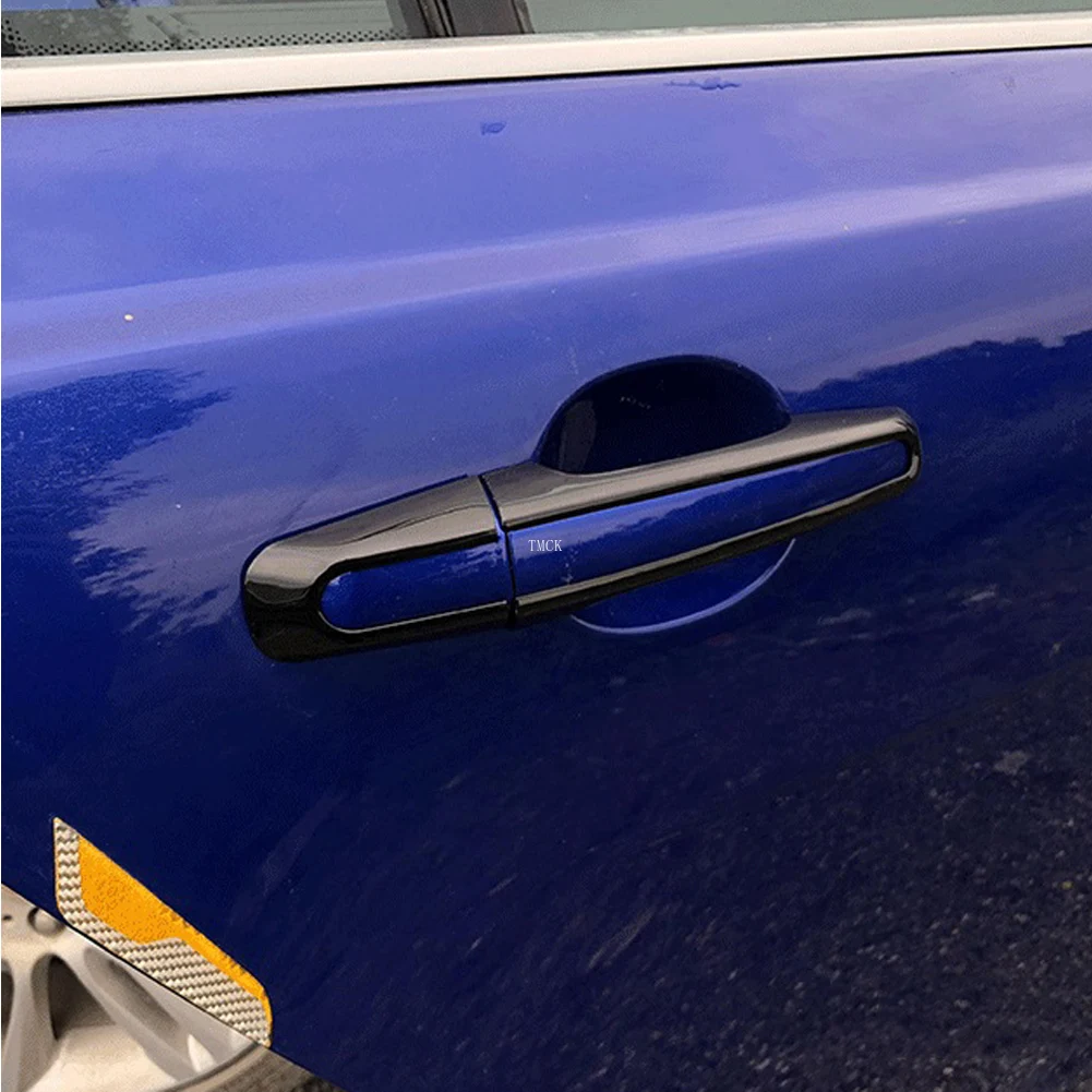 Gloss Black+Ogljikovih Vlaken Slog Vrata Avtomobila Ročaj Kritje Trim Okvir Nalepke Za Jaguar XF X260 XE X760 F-TEMPO f tempo X761-2019