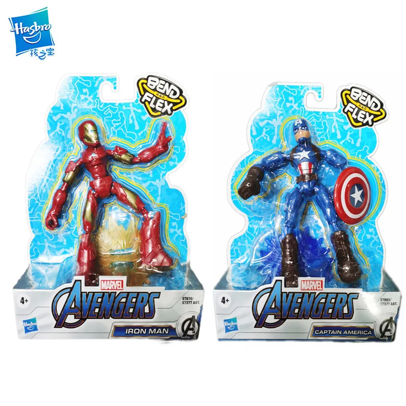 Hasbro BEND FLEX Marvel Je 3,75 Palčni iron Man Captain America Avengers, ki se Oblikuje Igrača Darilo