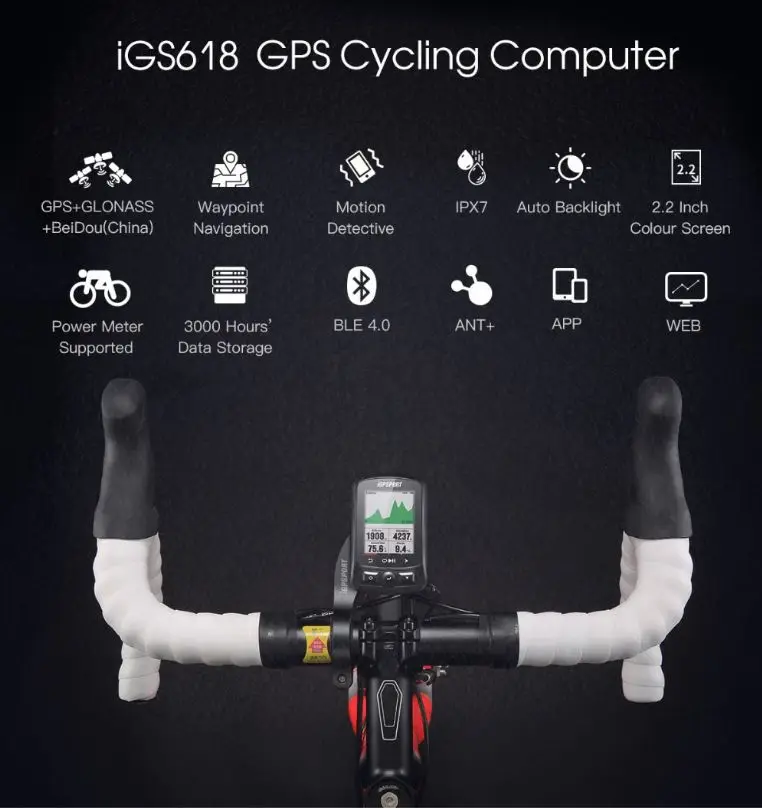 IGPSPORT iGS618 gps kolesarski računalnik merilnik Hitrosti IPX7 z Dodatki