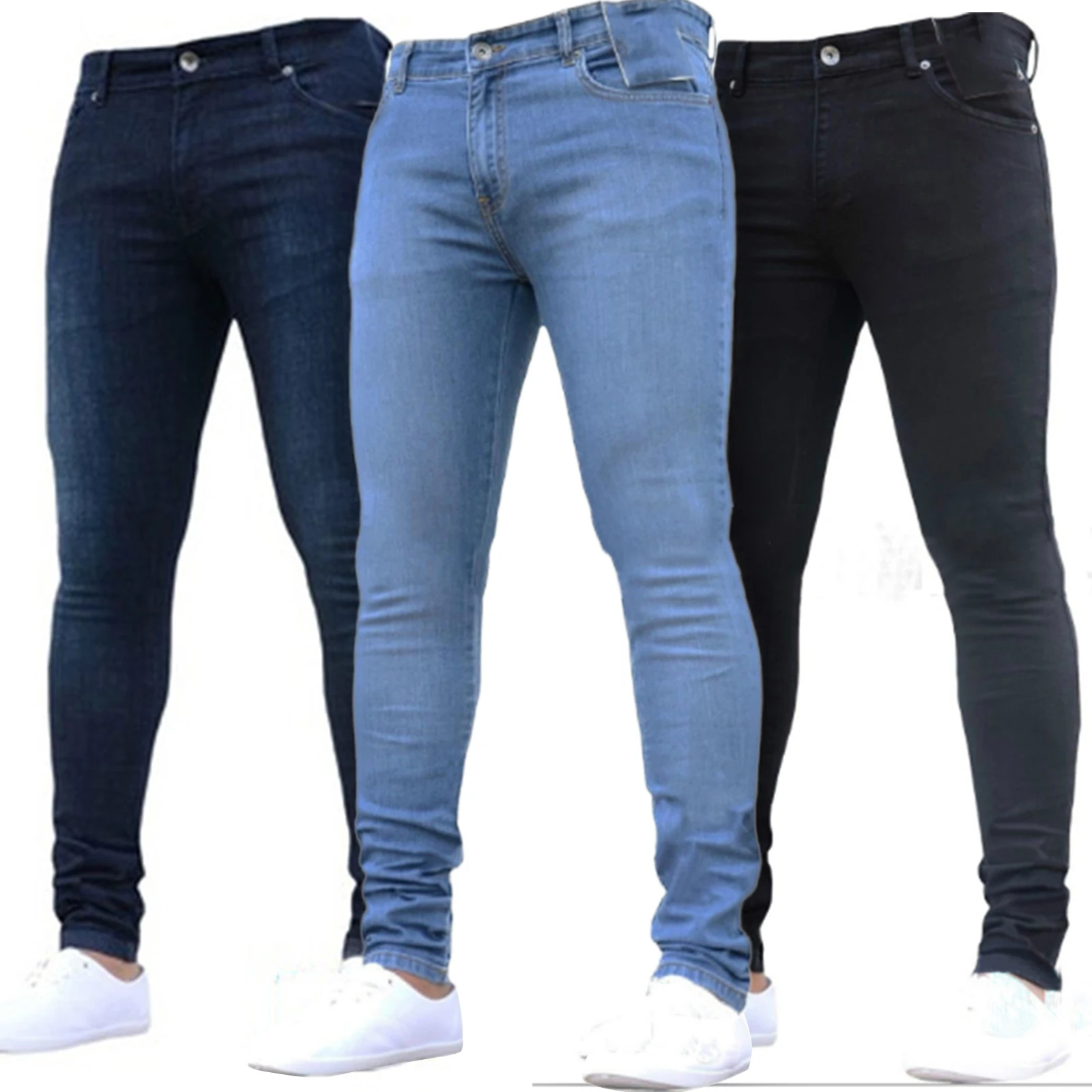 Jeans za Moške Suh Svinčnik Hlače Moški Oblačila Elastična Traper Hlače Hlač Moške Hlače Mens Jeans Los Hombres