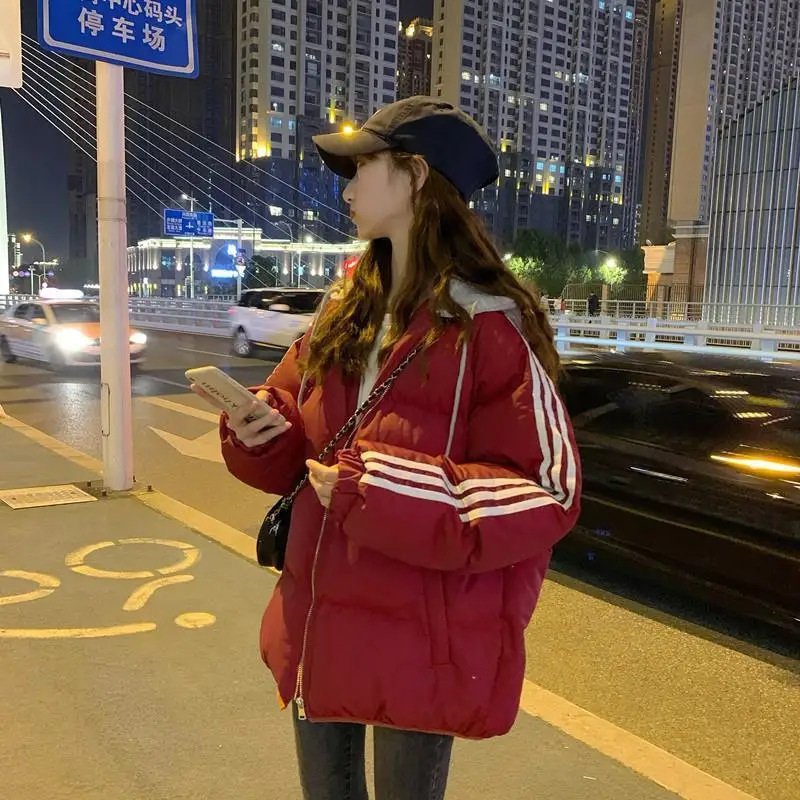 Jeseni in pozimi korejska različica ohlapna bombažna oblačila za ženske divje hooded bombaž plašč študent kruh oblačila ženski trend