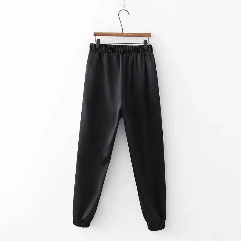 Jeseni, pozimi kača prugasta harem hlače ženske elastične visoko pasu hlače Ulične slim črne hlače korejski sweatpants joggers