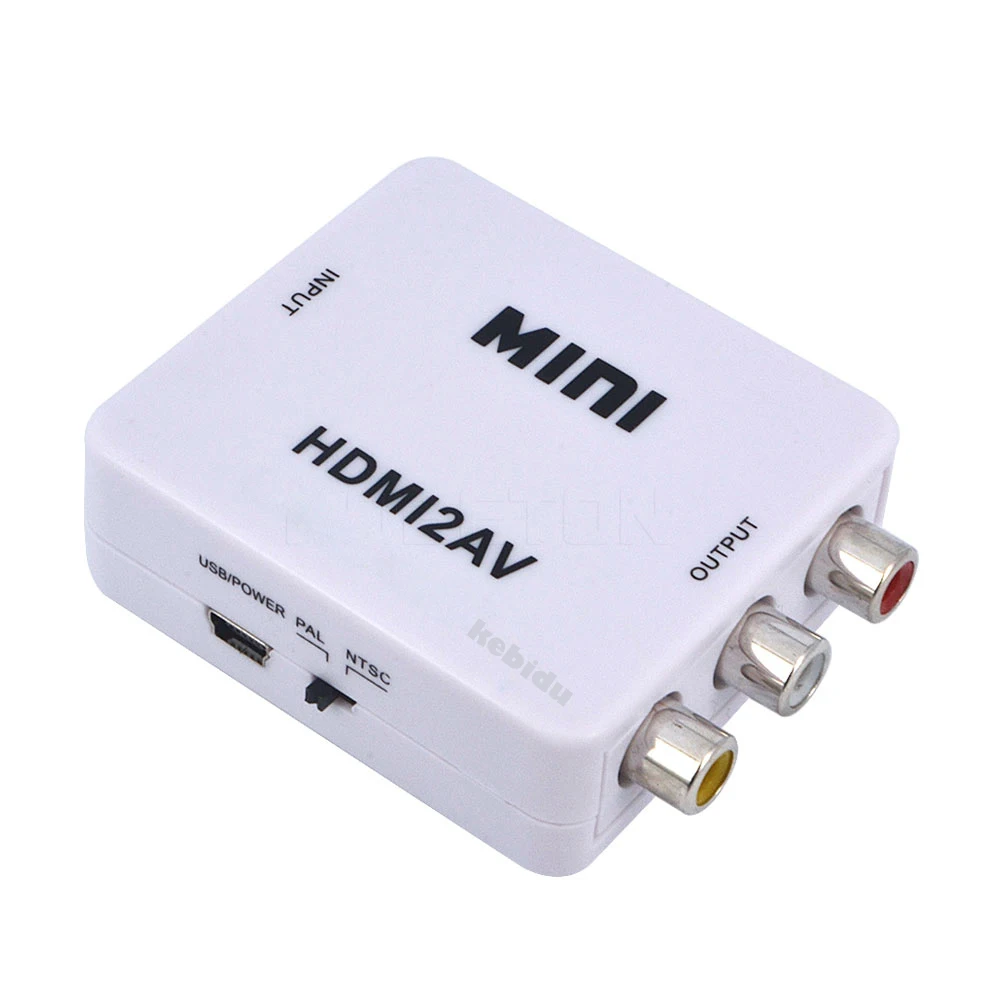 Kebidu 1080P HDMI-združljiv z AV/RCA CVBS Adapter Pretvornik Adapter Pretvornik Polje Podpira NTSC PAL Izhod
