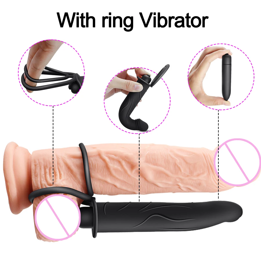 Khalesex Penis Prstan Vibrator Za Pare Silikonskih Nošenje Analni Vibrator Butt Plug Prostate Masaža Adult Sex Igrače Masturbator