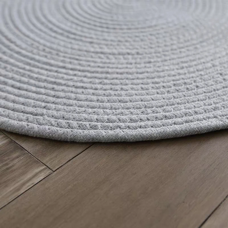 Krog oblikovan preprost stil trdna tla mat,velika velikost vrtljivi stol mat, dekoracijo, bež bela talna obloga