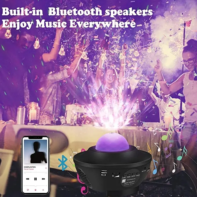 LED nebo Galaxy Star Projektor Daljinsko Bluetooth music box igralec barva počitnice Razsvetljave Svetilke USB, baterije Zvezdnato noč lučka
