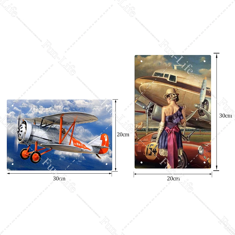 Letalo Borec Letnik Kovine Znaki Ameriški Stil Zrakoplova Stenske Nalepke Slikarstvo Plakat, Pub, Bar, Soba Dekor