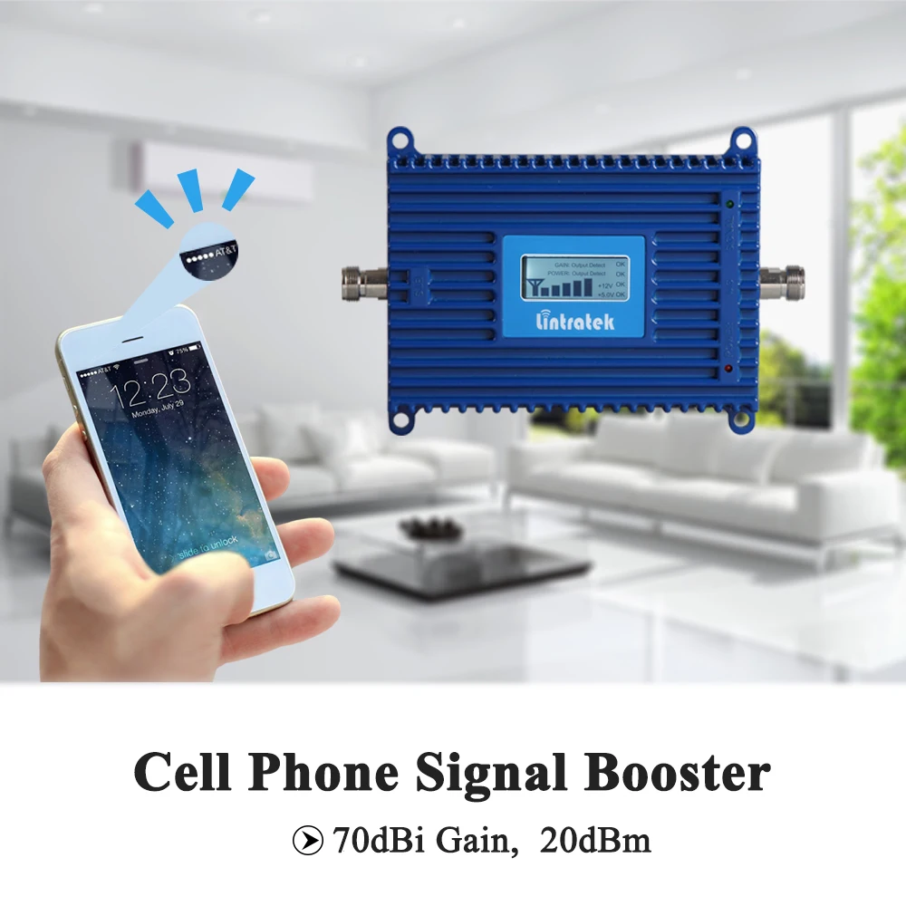 Lintratek LCD-Zaslon GSM 900MHz Telefon Repetitorja 70db 900MHz Mobilni Telefon Signal Booster Antena GSM Mobilni Ojačevalec Celoten Sklop @