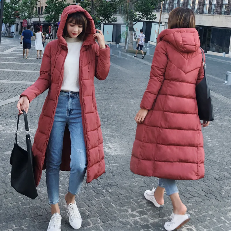 Luzuzi 2020 Zimske Ženske Navzdol jakno Plus velikost Moda bombaž plašč hoodie dolgo Parkas toplo Jopiči, Ženski Manteau Femme Hiver