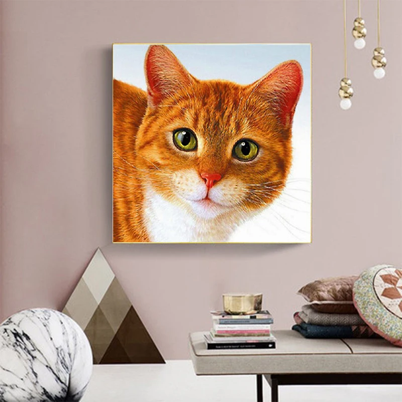 Luštna Mačka Diamond slikarstvo Živali Celotno Diamond Vezenje Nosorogovo Needlework DIY Mozaik Kompleti za Božično Darilo Home Decor Art