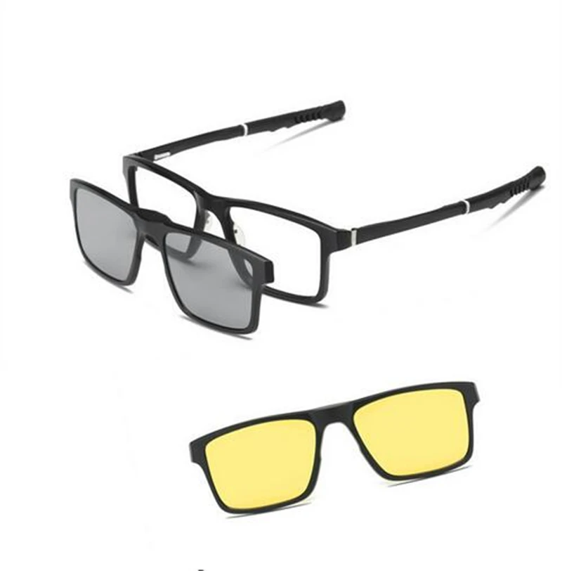 Magnetni sončna Očala Posnetek na sončna Očala Ženske Moški Polarizirana Night Vision &Sivi Objektiv Posnetke Očal Okvir Z Nastavljivo Nogo