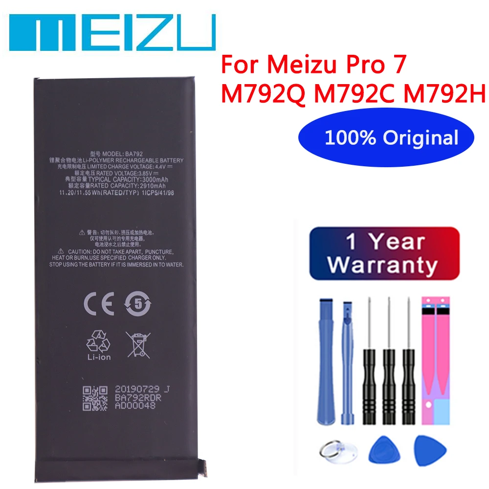 Meizu Visoke Kakovosti Original Baterijo 3000mAh BA792 Za Meizu Pro 7 M792Q M792C M792H Pametni telefon Baterije+Brezplačna orodja