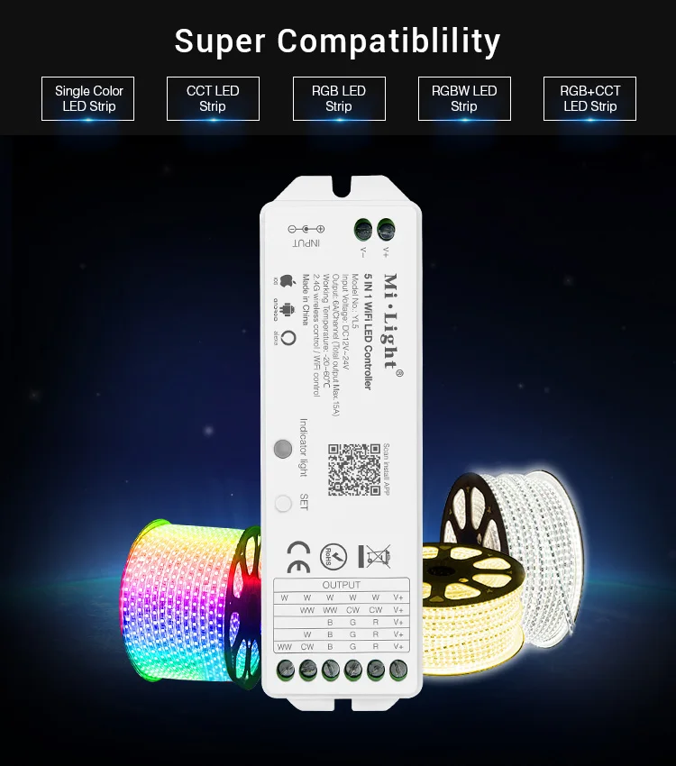 Milight YL5 5 v 1 LED WIFI Krmilnik Amazon Alexa Glas telefon App Remote Za RGB RGBW RGB SCT Enotni barvni led trakovi luči