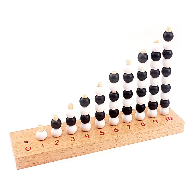 Montessori Baby Matematike Igrača 1-10 Čudno in Celo Digitalnimi Število White & Black Kroglice Šah Odbor Lesene Igrače Zgodaj Predšolski Otroci