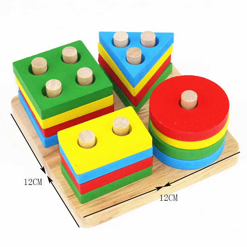 Montessori Otroci Igrače Otroška Lesa Geometrijo Inteligence Odbor Geometrijske Razvrščanja Blokov Zgodnjega Otroštva Predšolskih Brinquedos Juguets