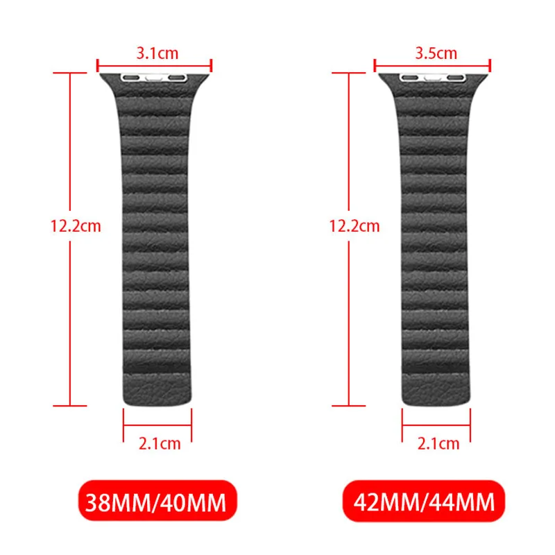 Najnovejši Usnje Zanke Traku Za Apple Gledati Serije 5 4 3 2 40 mm/44 Watchband Dvakrat Močno Magnetno Zaponko Watch Band Zapestnica