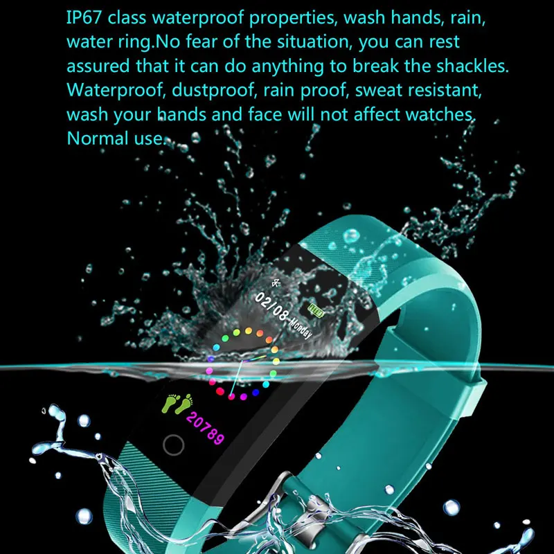 NOVA Pametna Zapestnica Smartwatch Srčni utrip, Krvni Tlak Monitor Fitnes Pedometer Manšeta Za Android xiaomi huawei IOS Telefon