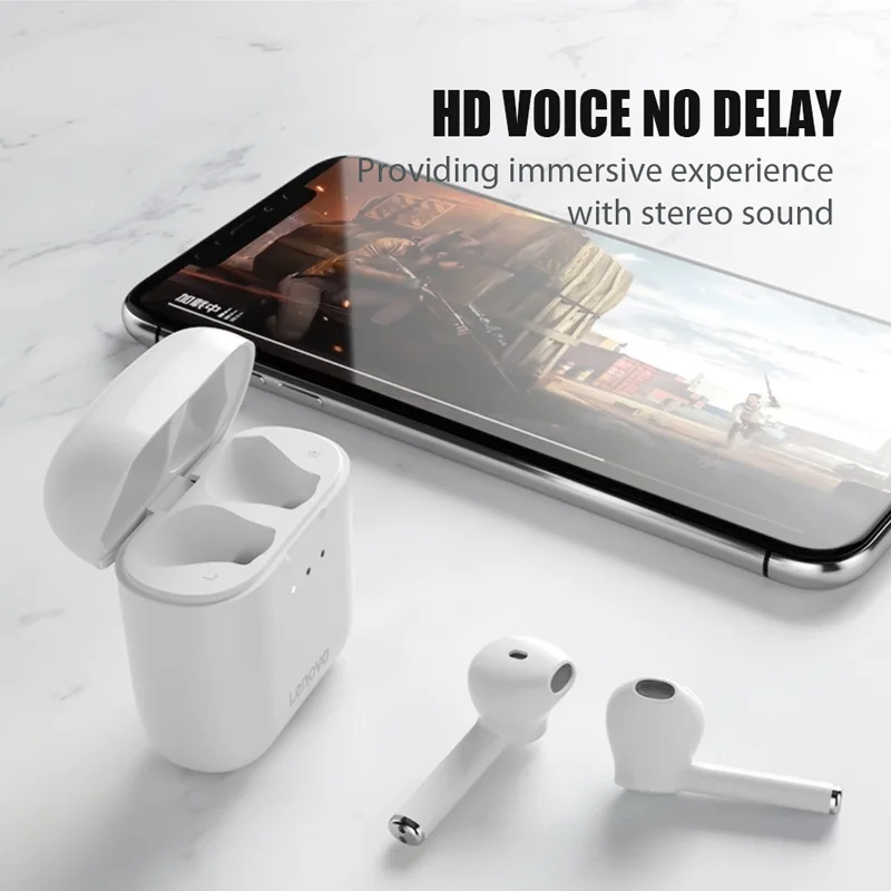 Original Lenovo Bluetooth Slušalke Brezžične Slušalke Stereo Zvok Čepkov Touch Kontrole za Zmanjševanje Hrupa HD Klic Športne Slušalke