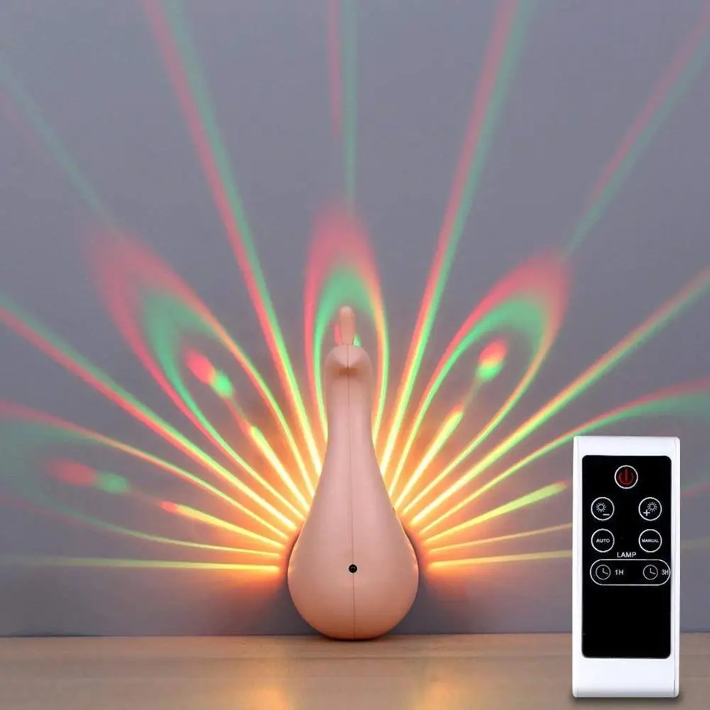 Pav Projekcija LED Stenska Luč 1W Daljinski upravljalnik Stenske Luči Doma Decro Romantično Vzdušje Barvita Ozadja Noč Ligh
