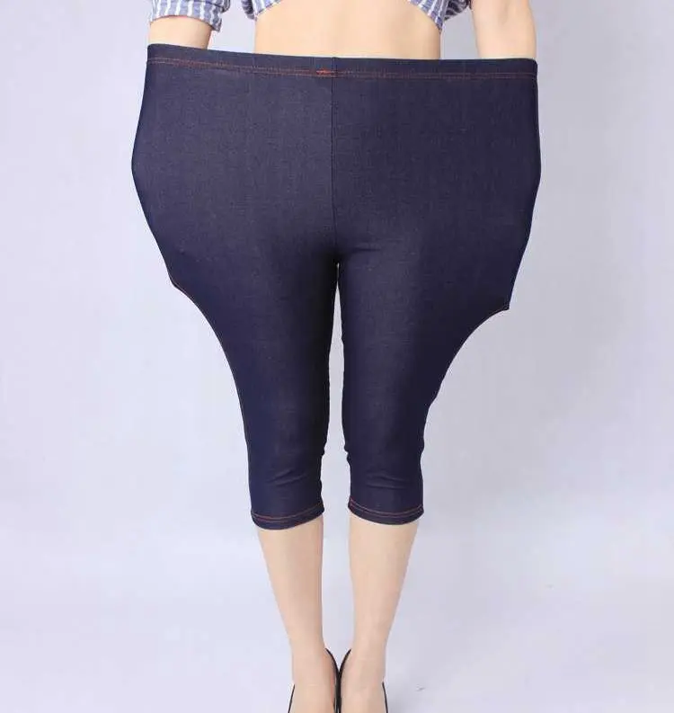 Plus velikost 5xl 3xl poletje traper hlače immitation jeans kratke hlače velika dama, kralj velikost moda seksi spodnje hlačke elastična capris
