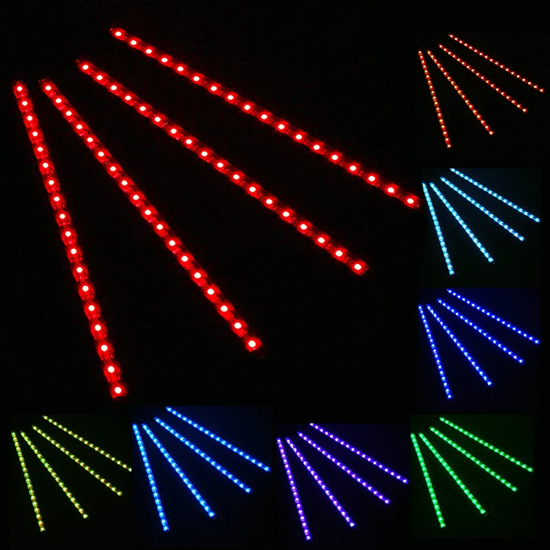 POSSBAY RGB Pisane Neon Luči Avto LED Trakovi Luči Brezžični Daljinski upravljalnik za Glasbo Notranje Vzdušje Lučka Auto Dekoracijo