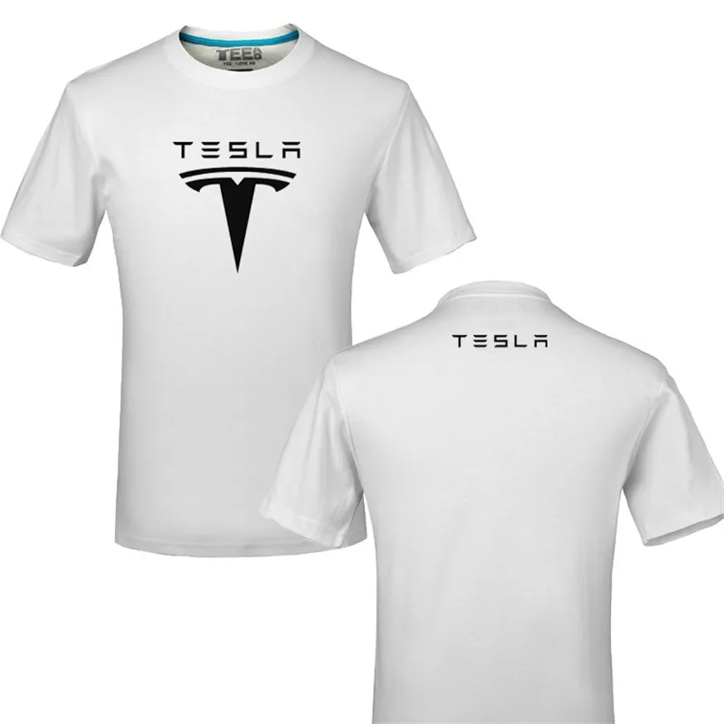 Smešno Tesla logotip Bombaža, Tisk T-shirt Unisex Poletje Športna T Majica Tees majica