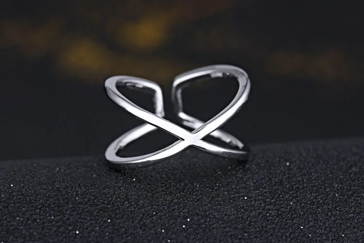 Spodbujanje moda preprost križ design ženski 925 sterling srebro ženske prst stranka prstani, nakit prstan poceni darilo