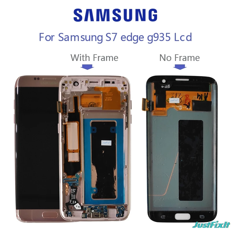 Super AMOLED Za Samsung Galaxy S7 rob G935F G935fd Burn-v Senci zaslon lcd z, zaslon na dotik, Računalnike 5.5