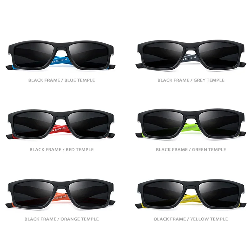 TR90 Polarizirana sončna Očala Moške Športne Vožnje na Prostem Kvadratnih Buljiti Ženske Proti Drsenju Silikonski Odtenki TR 90 sončna Očala za Moške 7204