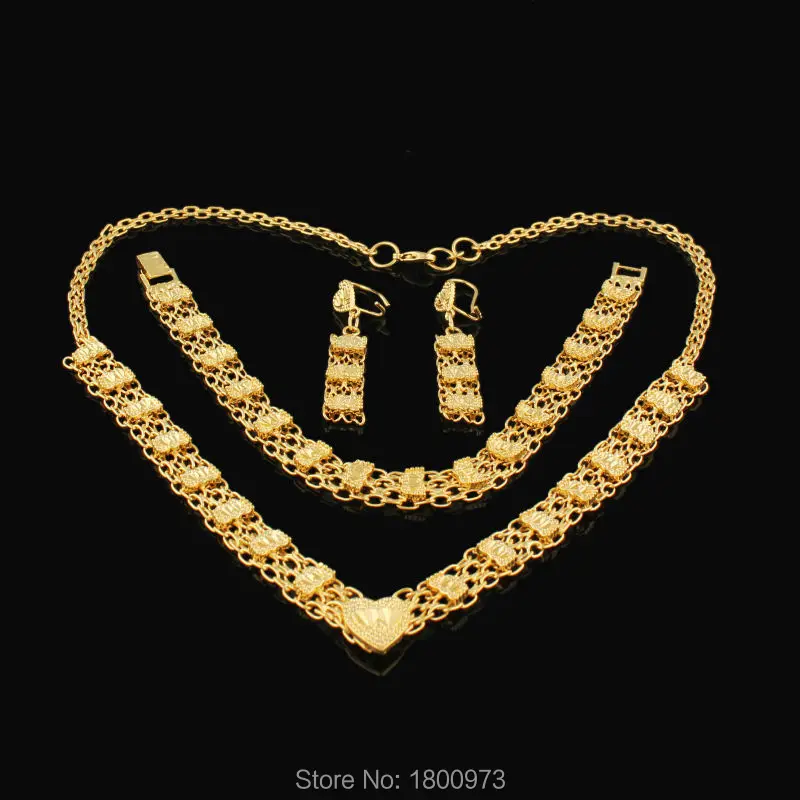 Tradicionalni Etiopski poročni nakit sklopov Zlato, ki je Napolnjena Ogrlico, Zapestnico, Uhane, Nakit Sklopov Afriški Nakit Za Ženske