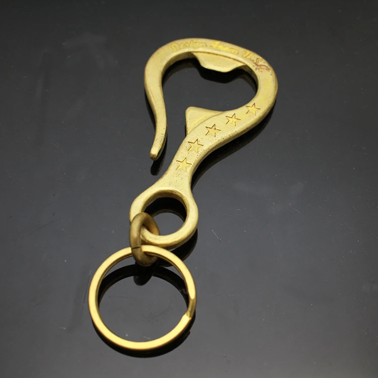 Trdni Brass obeskom za ključe obesek za ključe Kavljem Steklenica Odpirač EOS Prostem