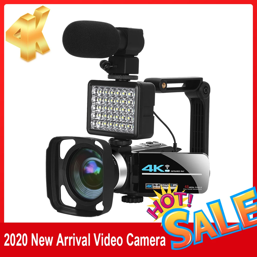 UHD 4K Video Kamere, WiFi Night Vision Vlogging Za Živo 48MP 3.0 Palčni IPS Kapacitivni Zaslon na Dotik Z Stabilizator