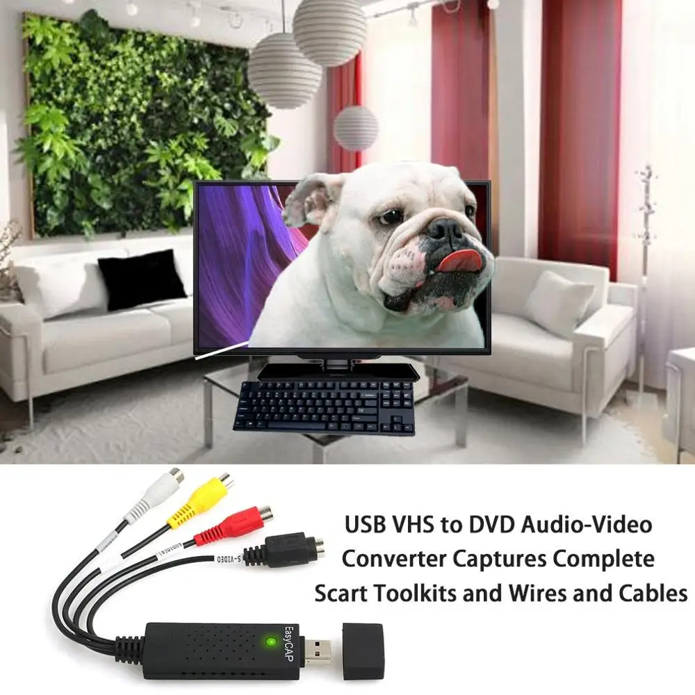 USB2.0 VHS Na DVD Converter Pretvori Analogni Video Za Digitalni Obliki Avdio-Video DVD-VHS Snemanje Zajemanje Kartica kakovost PC adapter