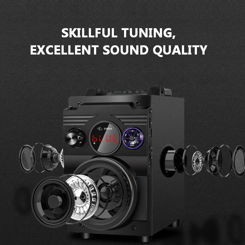 Velika Moč Bluetooth Zvočnik 3D 20W Stereo Prenosni Brezžični Stolpec Subwoofer Bass Party Zvočniki Zvok Polje Podpora FM Radio AUX