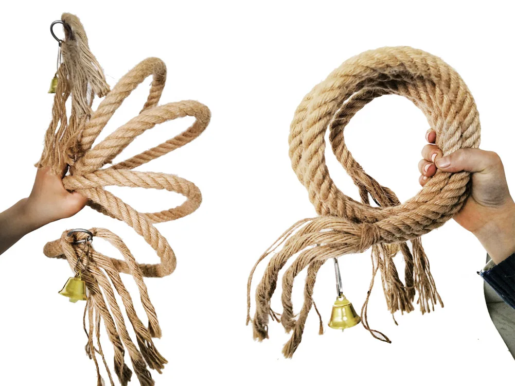 Velike, srednje in majhne papiga plezanje sisal vrv ptičje kletke, igrače, vrv za swing siva papiga ara igrače