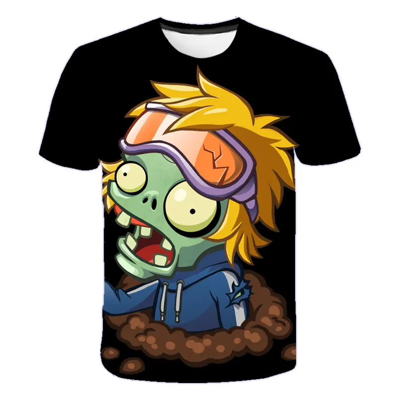 Visoko kakovost poletje vroče prodajo čezmejnih hitro sušenje 3D otroška T-shirt fant rastlin zombi vojne tiskanja smešno kratek rokav