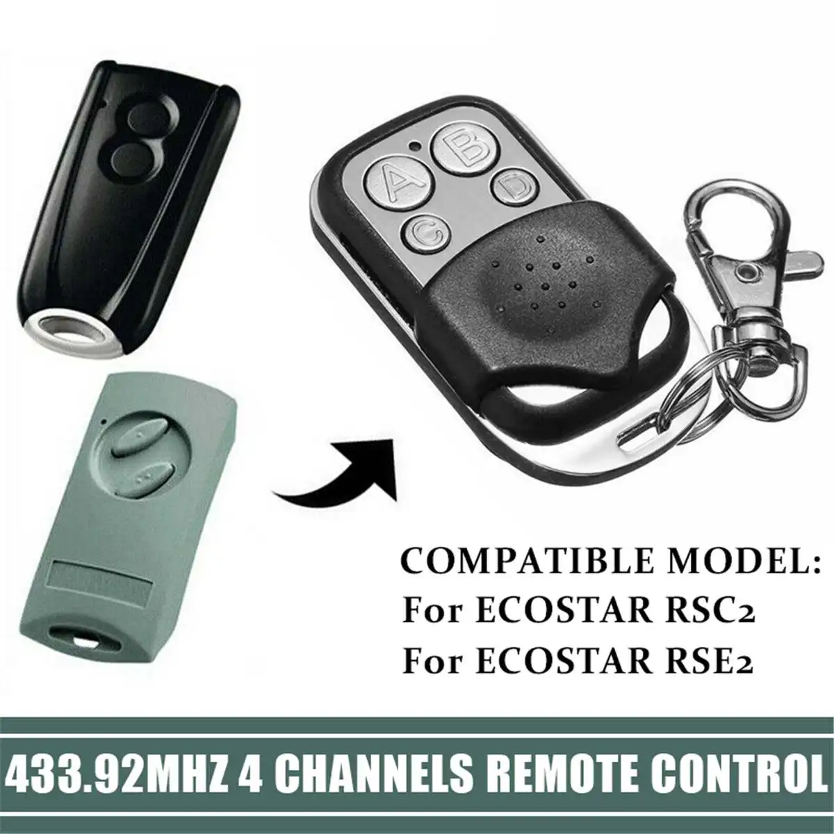Vrata, Daljinsko upravljanje Oddajnik 433.92 Mhz za Ecostar RSC2 za Ecostar RSE2 Tipko Duplicator za Pripomočke, Avto Dom Garažna Vrata