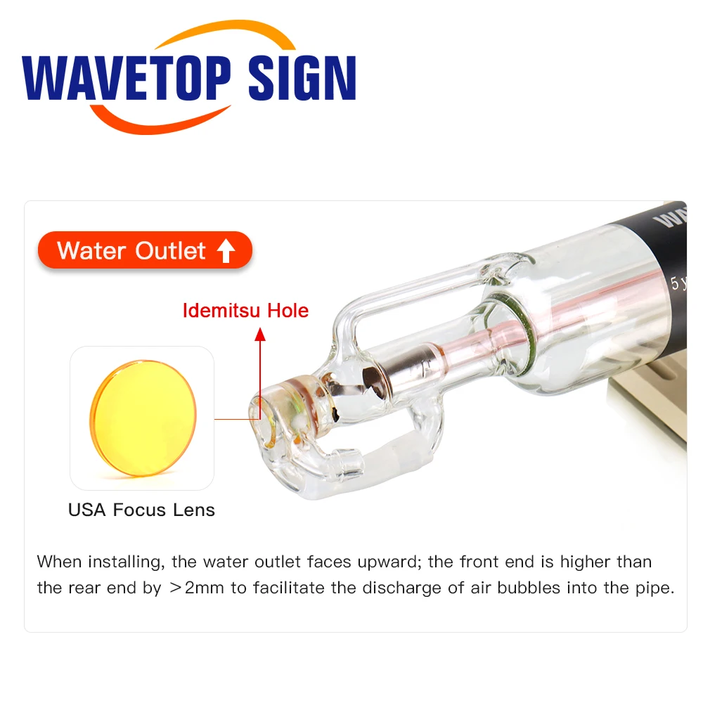 WaveTopSign Co2 Stekla Laser Cev Dia 50mm 720mm 40W Stekla Laser luči za CO2 Laser Graviranje Rezanje