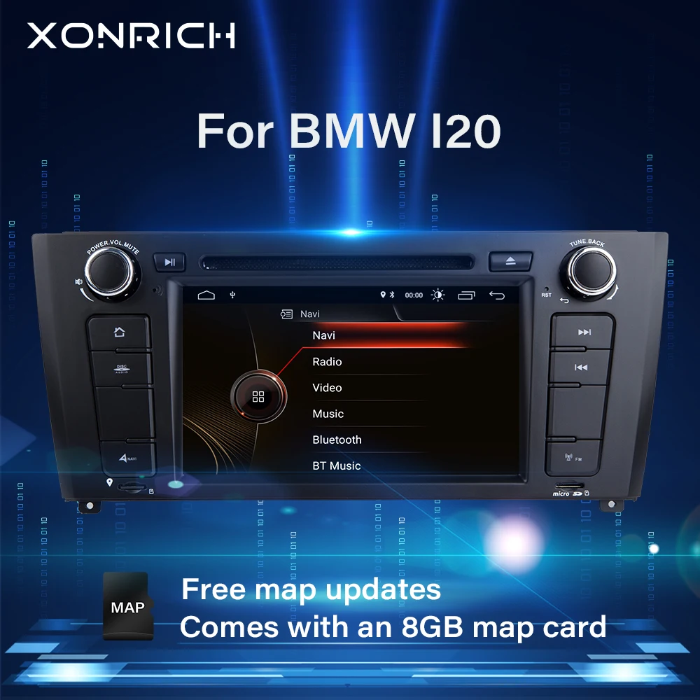 Xonrich AutoRadio 1 Din Avto DVD Predvajalnik Za BMW E87 BMW 1 Series E88 E82 E81 I20 Večpredstavnostna GPS Navigacija Vodja Enote Stereo Audio (Stereo zvok