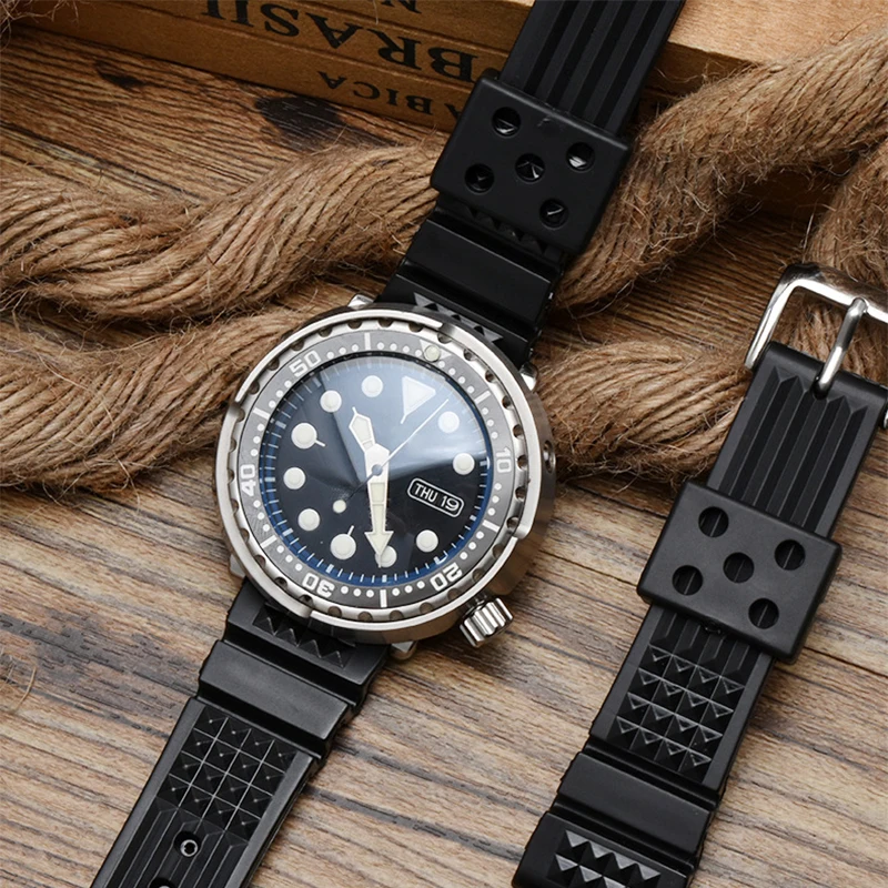 Za MM300 SBDX001/012/01 6105 MEHKE Gume Vaflji Watch Band za 22 MM Watchband
