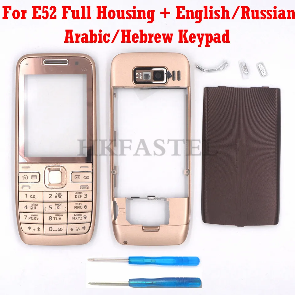 Za Nokia E52 Brandnew popolno Popolno Mobilni Telefon, Ohišje Pokrov Primeru tipkovnici angleški ruske arabski hebrejski Tipkovnica Brezplačna Dostava
