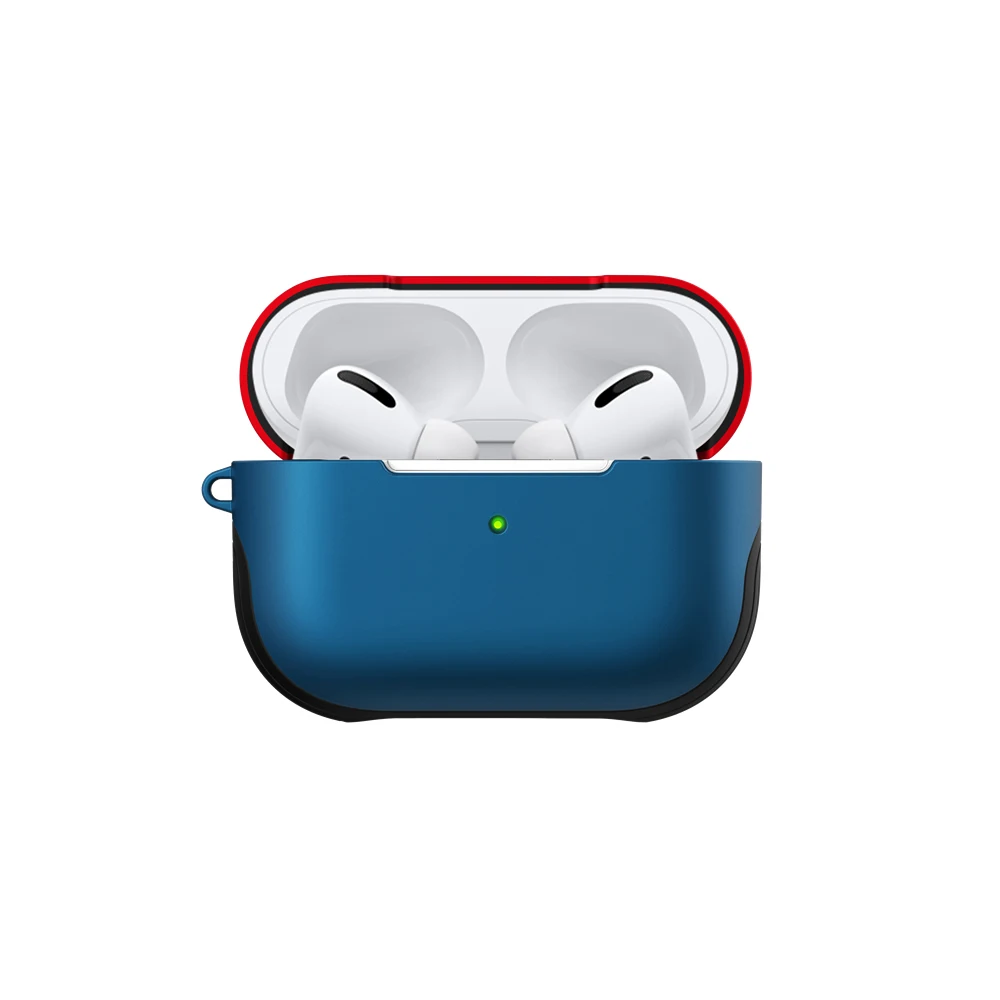 Zaščitna torbica za AirPods Pro 2-v-1 PC+TPU Kovček Anti-padec Shockproof Zaščitna Primeru Motnega, Modra+Rdeča