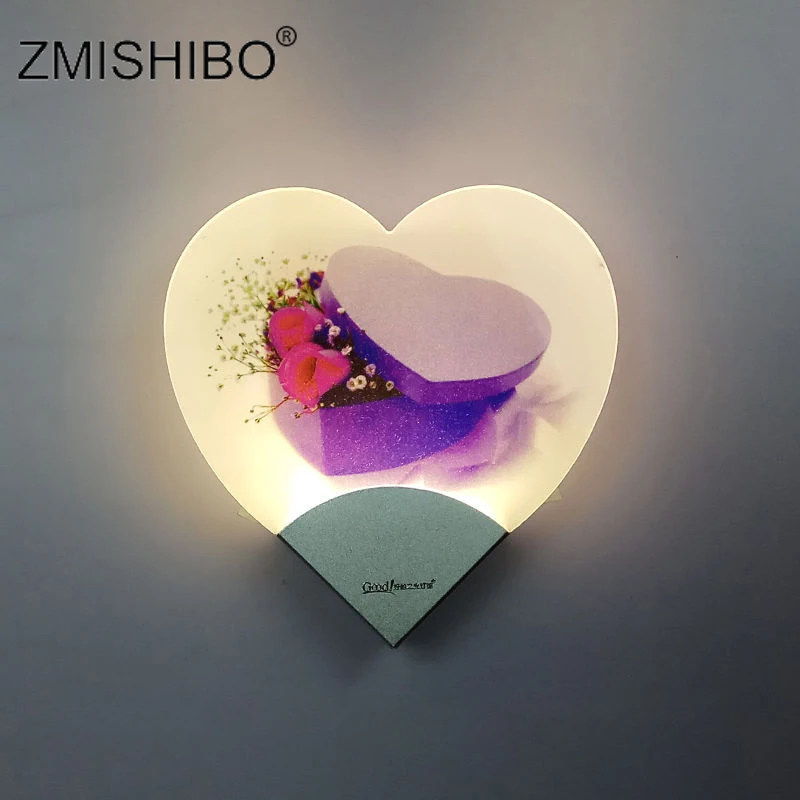 ZMISHIBO Sektor Fan oblike LED Stenska Svetilka Doma Dnevna Soba Dekoracijo 5W 220V Stenski Rov Sladko Srce Oblikovan svetlobna telesa.
