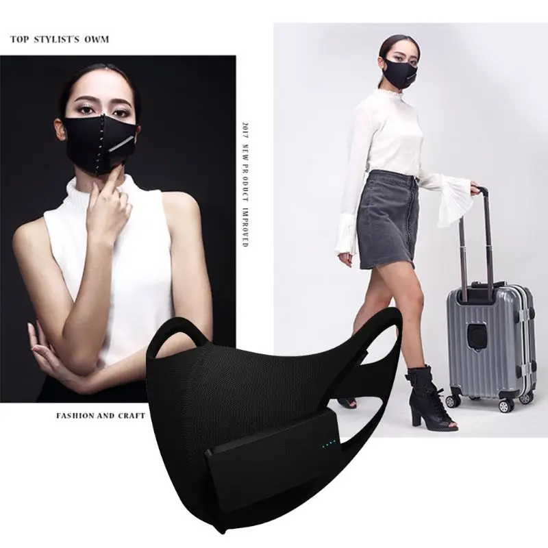 Zrak Čistilno Masko Vsakdanjem Življenju Moda Masko,USB Polnjenje Električnih Masko Z Ventilatorjem Motorja in filter ,Resusable