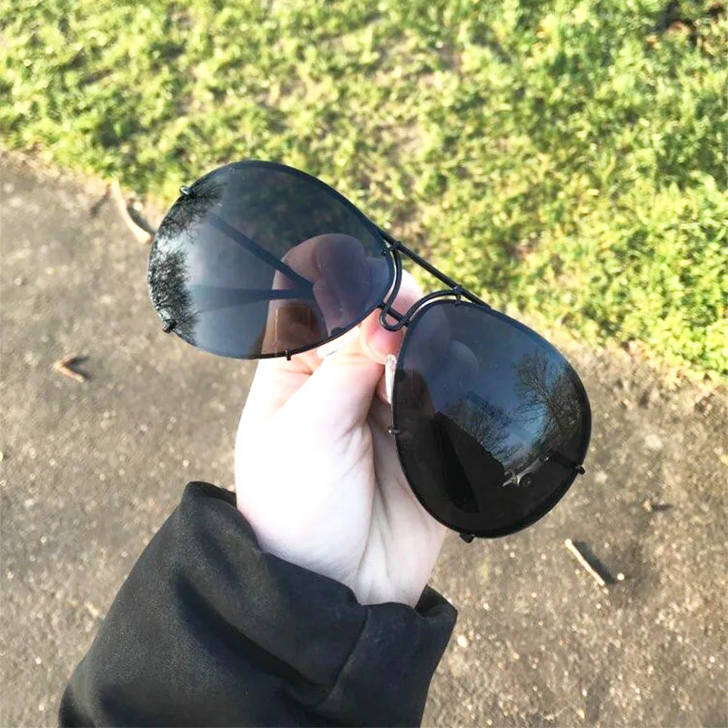 Črna Pilotni sončna Očala ženske Moški, Srebro Ogledalo prevelik Kovinski luksuzne blagovne znamke sončna Očala ženski velik Gradient Odtenki Očala UV400