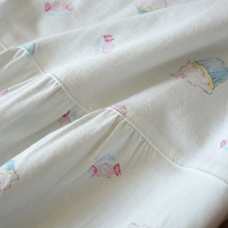 Ženske Poletne Tanko Bombaž Nightgown Kratka sleeved Seksi Sleepwear Risanka Proti-Vrat Spanja Obleko Batas De Dormir Mujer Sleepshirts