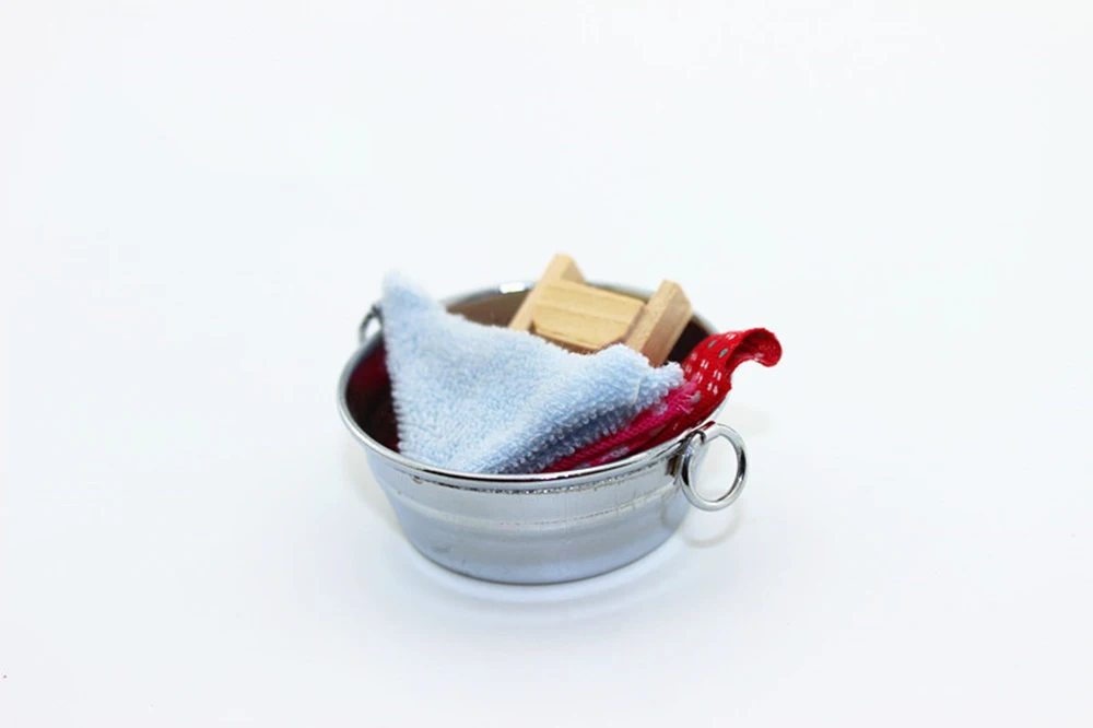 1/12 Lutke Miniaturni dodatna Oprema Mini Washtub Washboard Simulacije Pohištvo Pralnica Kad Model Igrače za Lutka Hiša Dekor
