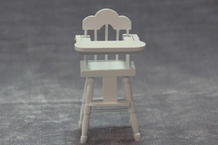 1:12 Miniaturni Dolhouse Pohištvo Mini Stol Bele Lesene Baby Stolček Play House Igrača Mini Pohištvo Model